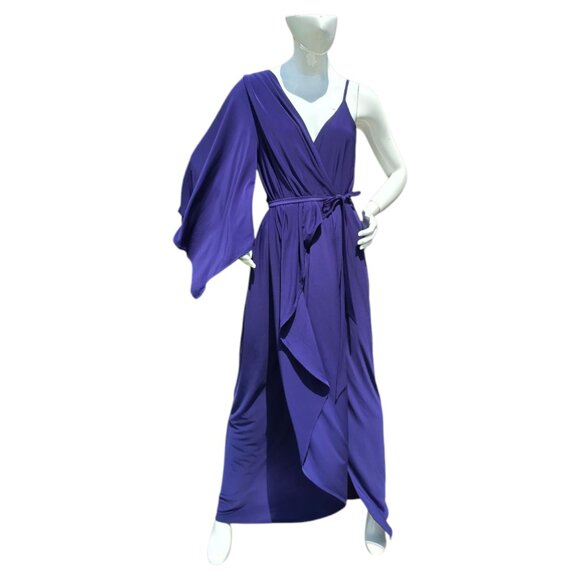 Dark Royal Blue One Shoulder Evening Gown ASOS sz 8 - Picture 1 of 9